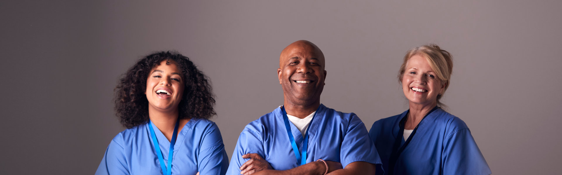 group of caregiver smiling