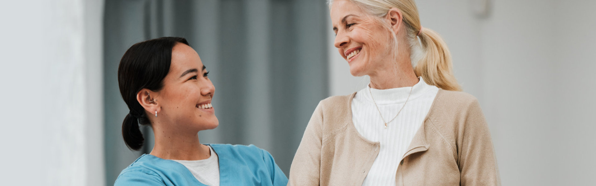 two person smiling